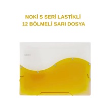 S Seri Lastikli 12 Bölmeli Dosya Sarı 1 Adet Sarı