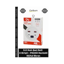 Özel Üretim Qc 3.0 Usb Adaptör 30 Hızlı Şarj Seti 4 Girişli Pd20w Destekli Dijital Ekran