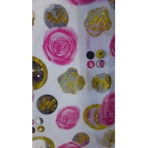 Gül Başlı Desenli Masa Örtüsü 80 Cm X 150 Cm