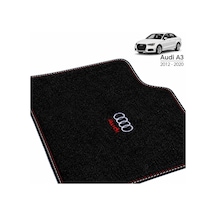 Oto Halı Paspas Seti Audi A3 2012-2020 Uyumlu Sline Sport Kaymaz & Şık Tasarım - Siyah Logolu2