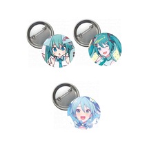 Hatsune Miku Pjsekai Project Sekai Colorful Anime Buton Rozet 3 Adet 37mm Altın - Beyaz - Siyah