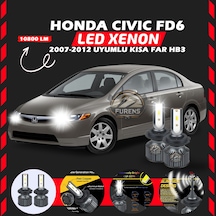 Honda Civic Fd6 2007-2012 Kısa Far Uyumlu Şimşek Etkili Led Xenon Premium Series Hb3