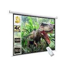 Peak M100 200x200 Cm Motorlu Kumandalı Projeksiyon Perdesi-beyaz Kasa
