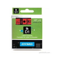 Dymo D1 Kırmızı/Siyah Yedek Şerit 12Mm X 7Mt 45017