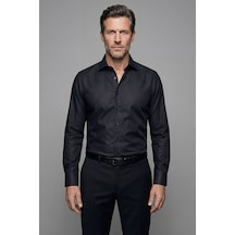 Bisse Regular Fit Klasik Yaka Siyah Cepsiz Erkek Gömlek Gmkls4kc242042 D99