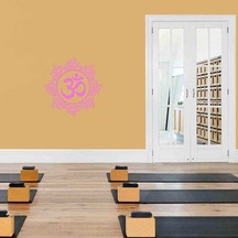 Yoga, Meditasyon Om Simgesi Dekoratif Duvar Sticker, Çıkartma, Etiket Pembe