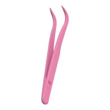 Koodmax Hassas Elektronik Ve El Sanatları Tamir Cımbızı Sert Plastik 11cm Kavisli Cımbız Koyu Pembe
