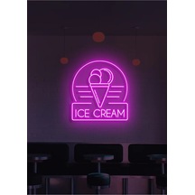Twins Led Ice Cream Yazılı Ve Şekilli Neon Tabela Pembe Model:model:40693366 Pembe