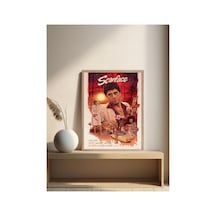 Scarface Doğal Ahşap Çerçeveli Tek Parça Dekoratif Tablo Çok Renkli - 820358048 Çok Renkli