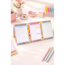 Lizy Masaüstü Planner Takvim 3 Bölmeli - Haftalık Ve Günlük Liste, Not Sayfaları Model-1