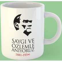 10 Kasım Atatürk Beyaz Bardak Kupa 6