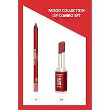 Mood Lip Combo Set - Defining Dudak Kalemi No:11 - Satiny Matte Ruj No:04