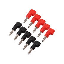 Moveevo 4mm Sıvama Olmayan Elmas Tipi Muz Soketi, Yığılabilir, 24a Akım, Bakır-gümüş Malzeme, Kırmızı-siyah 5 Set J.10026 25