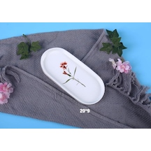 Royking Lavander 20x9 Cm Kayık Tabak Kırmızı Çiçek Scs 016