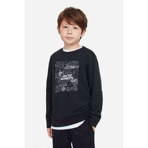 Tshirthane Arctic Monkeys Songs Baskılı Unisex Çocuk Siyah Sweatshirt