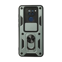 Xiaomi Redmi Note 9 Uyumlu Kılıf Pars Lens Yüzüklü Silikon - Yeşil