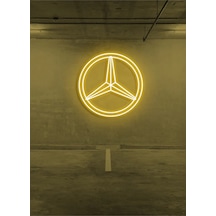 Rent A Carlara Özel Mercedes Logo Neon Tabela Sarı