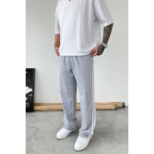 Gri Şerit Detaylı Baggy Eşofman