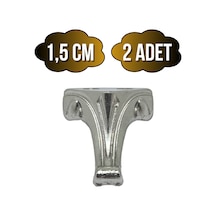 Moda Metal Ayak Çeyiz Ve Hediye Kutusu Mobilya Ayağı 1,5cm Gümüş 2 Adet Gümüş
