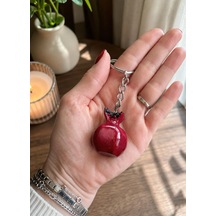 El Yapımı Epoksi Nar Anahtarlık Çanta Aksesuarı
