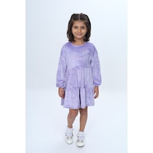 Toontoy Kids Toontoy Kız Çocuk Nakışlı Elbise Lila