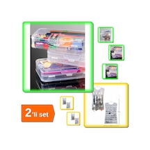 Dolap Organizer Kutusu 2 Katlı + Siyah Çizgili Elbise Şeklinde Takı Organizeri - 2li Set F0h0c8 Belirtilmemiş