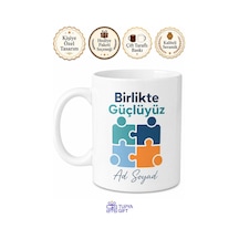 İsme Özel Ekip Çalışması Yazılı Kupa Bardak Özel Tasarım Hediye Beyaz / Çok Renkli