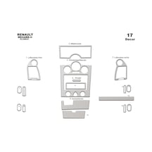 Renault Megane 2 Analog Klima Torpido Kaplama 2003-2009 17 Parça Alüminyum