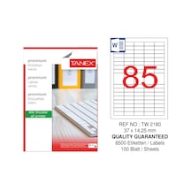 Tanex Tw-2180 37X14.25 MM Laser Etiket 100 Ad.