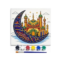 Ramazan Desenli Tuval Etkinlik Boyama Ramazan Süsleri, Ramazan Süsü, Ramazan Süslemeleri Dekarasyon 20-20 Cm