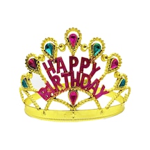 Altın Renk Happy Birthday Doğum Günü Tacı