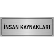Metal Yönlendirme Levhası, Departman Kapı İsimliği İnsan Kaynakları 10x20 cm Gümüş Renk