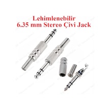 Lehimlenebilir Metal 6.35 Mm Erkek Çivi Jack