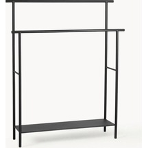 Dora Raflı Metal Banyo Havlu Ve Bornoz Askılığı Siyah