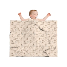 Golden Retriever Desenli 40x30 İnç Polar Bebek Battaniyesi - Yumuşak Ve Dört Mevsim Kullanım-a18 Golden Retriever Pose