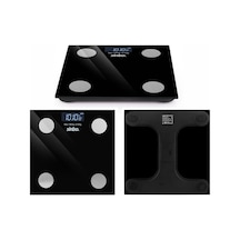 Dijital - Pilli Cam Banyo Baskülü Lcd Ekran - Sıcaklık Göstergeli 180kg/50gr 28x28cm Sbs-4466