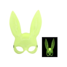 Karanlıkta Parlayan Fosforlu Tavşan Maskesi Glow Bunny Masquerade Maske 32x22 Cm Yetişkin