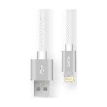 Deji Apple iPhone Uyumlu 5/5S/Se Şarj Ve Data Kablosu Örgülü Lightning Beyaz