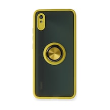 Redmi 9a Kılıf Montreal Yüzüklü Silikon Kapak - Sarı Bz8683140195953