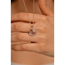 Zirkon Taşlı Rose Yunus Balığı Gümüş Kolye