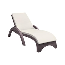 Omnipazar Trk-860 Siesta Fiji Bej Minderli Rattan Desenli Ayarlanabilir Lüks Şezlong Kahverengi Kahverengi
