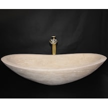 Traverten Elips Kayık Lavabo