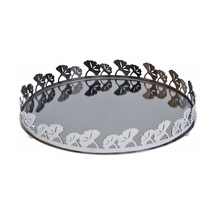 Canba Gümüş Ginkolu Yuvarlak Tepsi 38 Cm