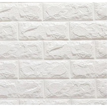 Yapışkanlı Sünger Beyaz Tuğla Duvar Kağıdı Paneli 70X77 Cm 6 Adet