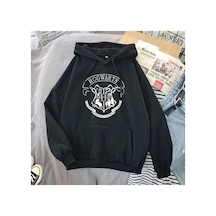 Tarzsokak Siyah Hogwarts Printed Autumn Winter Long