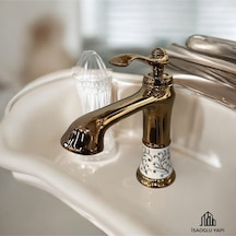 İsaoğlu Yapı Bronz Lavabo Bataryası Bakır Vintage Armatür Country Klasik Armatür Bakır