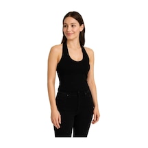 İngegno Body Kadın %95 Viskon Ring Örme Kumaş Halter Yaka Body Siyah