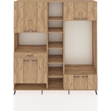Hyperion Dolap 12 Raflı Tek Çekmeceli 8 Kapaklı 220x44x243 Çam-çam/çam Atlas Çam/atlas Çam - Atlas Çam