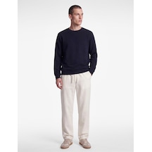 Koton Regular Fit Pamuklu Cepli Beli Bağcıklı Lastikli Pantolon Beyaz 7wam40050hw