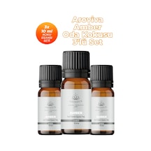 Amber Çiçeği Esansiyel Uçucu Koku Yağı Buhurdanlık Yağı Difüzör Esansı 3'lü Set 3x10ml Amber